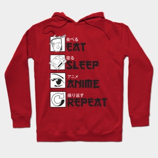 Eat Sleep Anime Repeat - Just a Girl Who Loves anime Hoodie